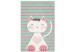 Canvas Striped Kitten (1-part) vertical - pastel cat on a striped background 129542