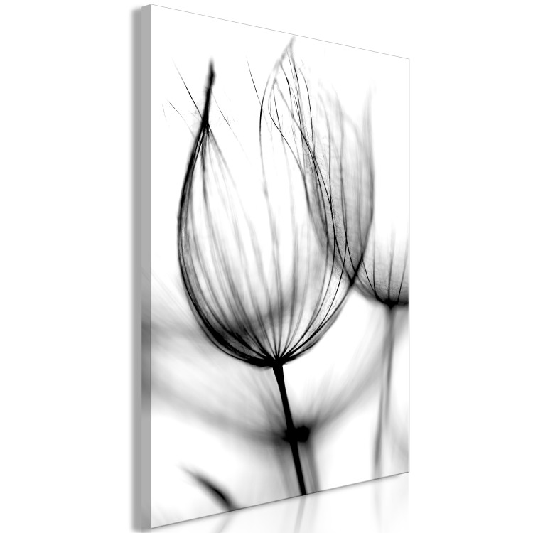 Canvas Art Print Dandelion in the Wind (1-piece) Vertical - black dandelion sketch 129742 additionalImage 2