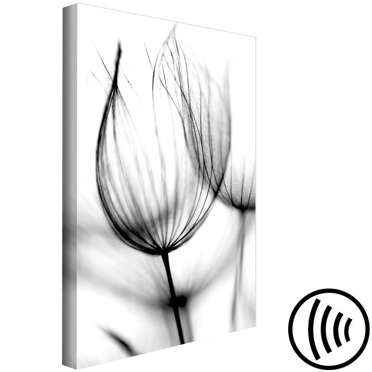 Canvas Art Print Dandelion in the Wind (1-piece) Vertical - black dandelion sketch 129742 additionalImage 6