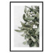 Poster Happy Kiss - leafy plant with flowers on a gray background 130742 additionalThumb 17