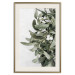 Poster Happy Kiss - leafy plant with flowers on a gray background 130742 additionalThumb 20