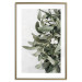 Poster Happy Kiss - leafy plant with flowers on a gray background 130742 additionalThumb 16