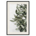 Poster Happy Kiss - leafy plant with flowers on a gray background 130742 additionalThumb 19