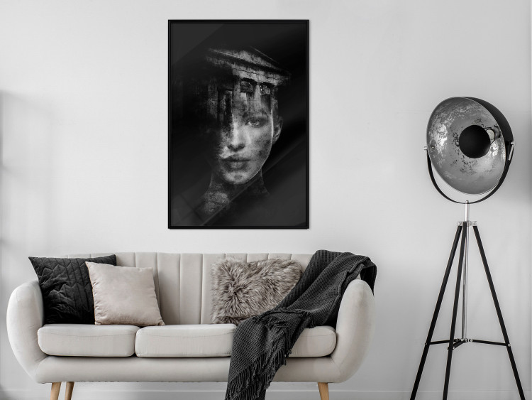 Wall Poster Feminine Architecture - portrait of a female face in an abstract motif 131842 additionalImage 4