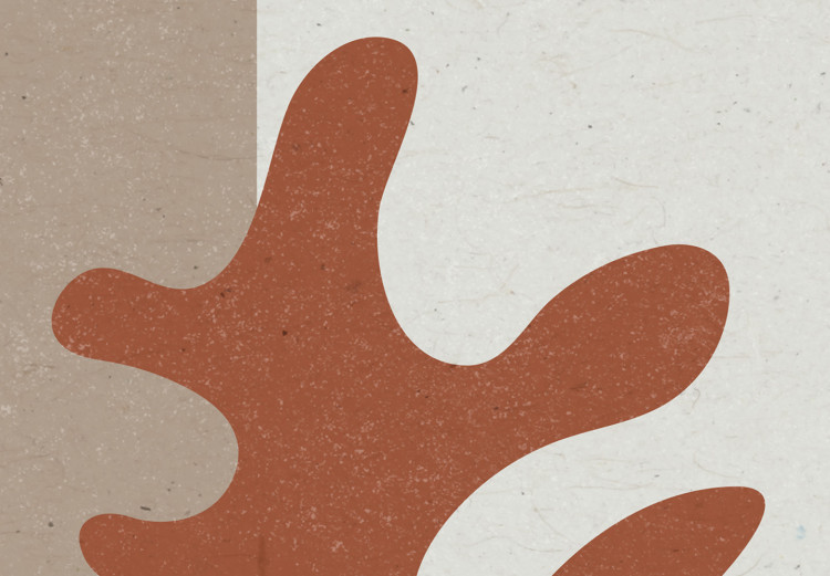 Poster Matissa's Flower - abstract brown leaves on a beige and gray background 134342 additionalImage 2