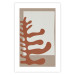 Poster Matissa's Flower - abstract brown leaves on a beige and gray background 134342 additionalThumb 25