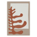 Poster Matissa's Flower - abstract brown leaves on a beige and gray background 134342