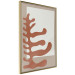 Poster Matissa's Flower - abstract brown leaves on a beige and gray background 134342 additionalThumb 12