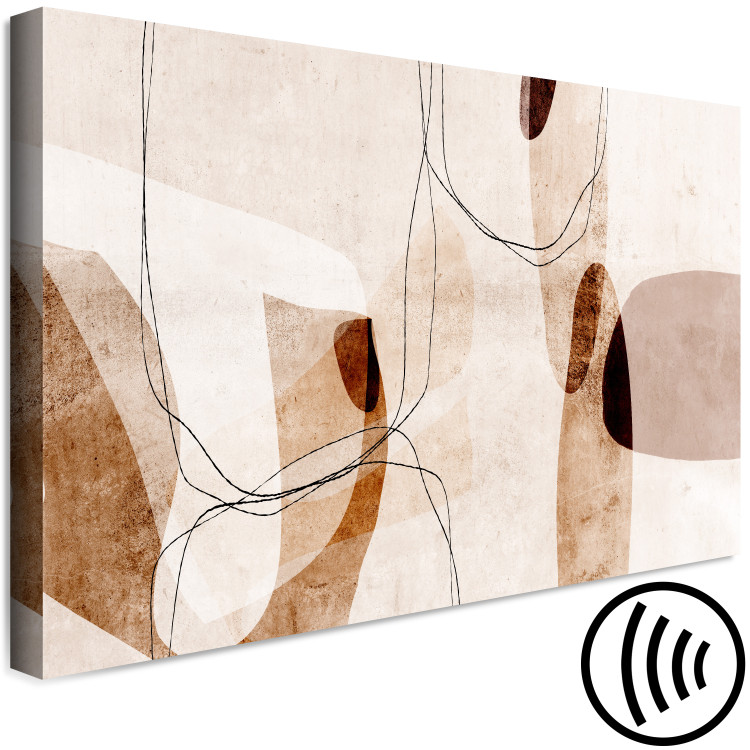 Canvas Art Print Abstraction Convection (1-piece) Vertical - modern beige patterns 135542 additionalImage 6