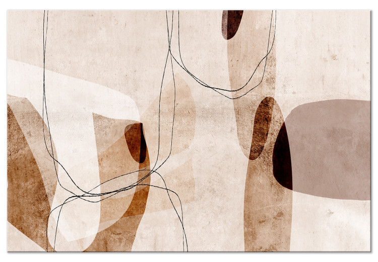 Canvas Art Print Abstraction Convection (1-piece) Vertical - modern beige patterns 135542