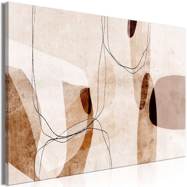 Canvas Art Print Abstraction Convection (1-piece) Vertical - modern beige patterns 135542 additionalImage 2
