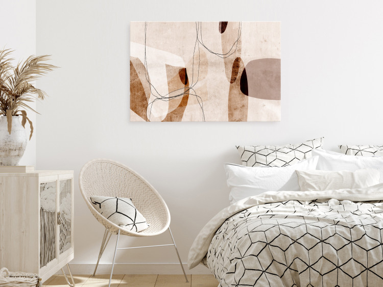 Canvas Art Print Abstraction Convection (1-piece) Vertical - modern beige patterns 135542 additionalImage 3