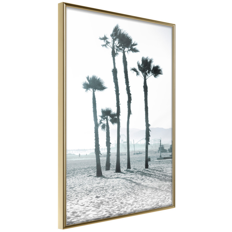 Wall Poster Palms in the Wind - beach landscape with large palms on a light background 137842 additionalImage 8