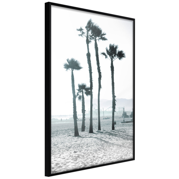 Wall Poster Palms in the Wind - beach landscape with large palms on a light background 137842 additionalImage 3