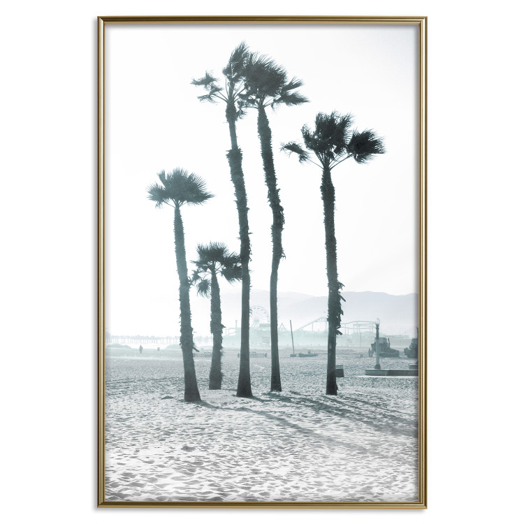 Wall Poster Palms in the Wind - beach landscape with large palms on a light background 137842 additionalImage 11