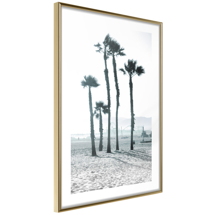 Wall Poster Palms in the Wind - beach landscape with large palms on a light background 137842 additionalImage 2