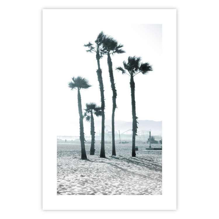 Wall Poster Palms in the Wind - beach landscape with large palms on a light background 137842 additionalImage 9