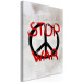 Canvas Print Stop War (1-piece) Vertical - symbol and red English text 142442 additionalThumb 2