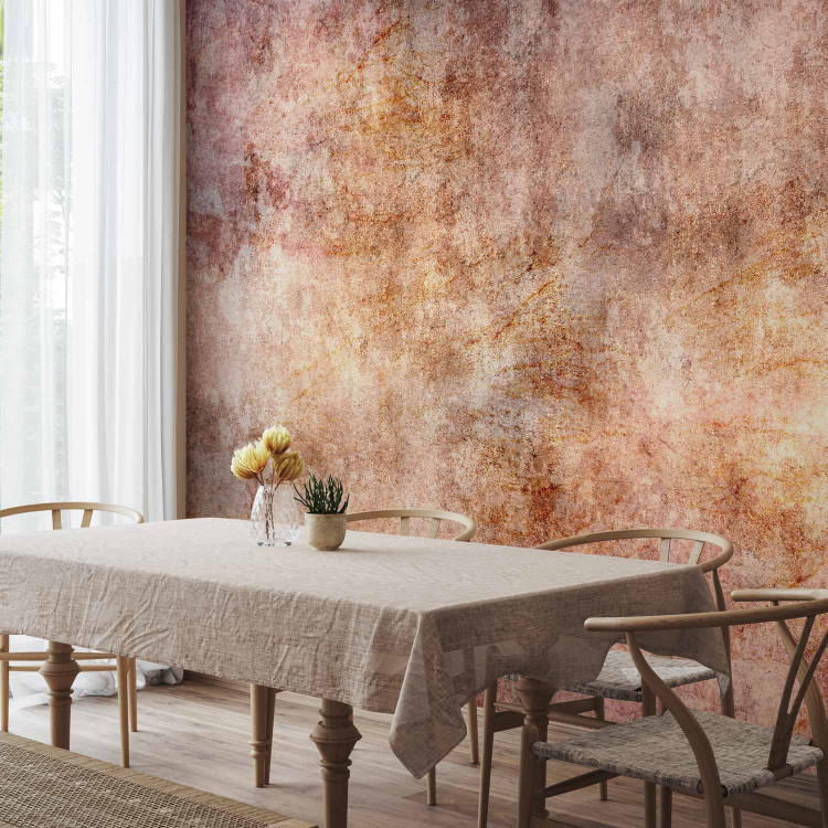 Wall Mural Pink flashes - concrete texture abstraction with golden glow 143342 additionalImage 7