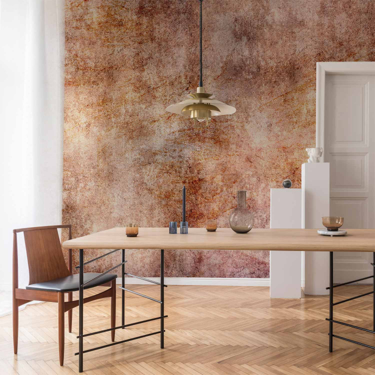 Wall Mural Pink flashes - concrete texture abstraction with golden glow 143342 additionalImage 4