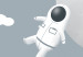 Wall Mural Astronaut in Space - Rocket and Planets in the Gray-Blue Sky 148442 additionalThumb 7