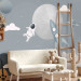 Wall Mural Astronaut in Space - Rocket and Planets in the Gray-Blue Sky 148442 additionalThumb 6