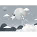 Wall Mural Astronaut in Space - Rocket and Planets in the Gray-Blue Sky 148442 additionalThumb 3