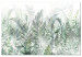 Canvas Art Print Wild Meadow (1-piece) - delicately outlined leaves on a light background 148842