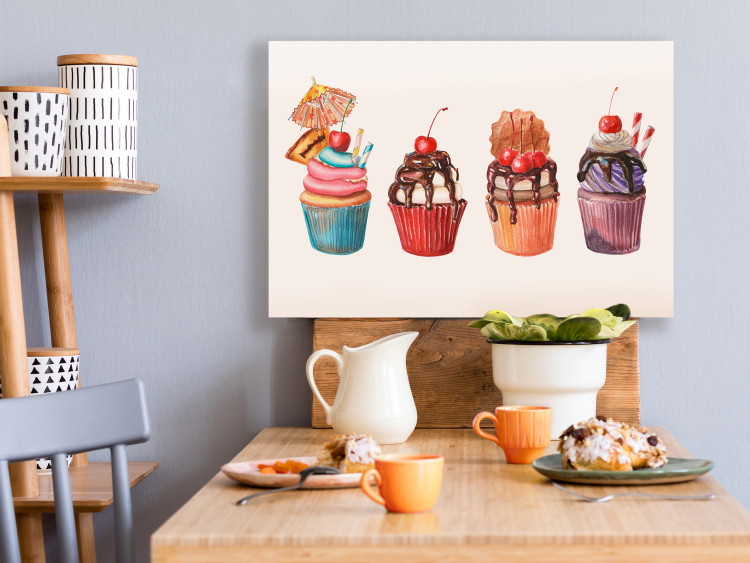 Canvas Sweets (1-piece) - still life painted with colorful watercolors 149642 additionalImage 3