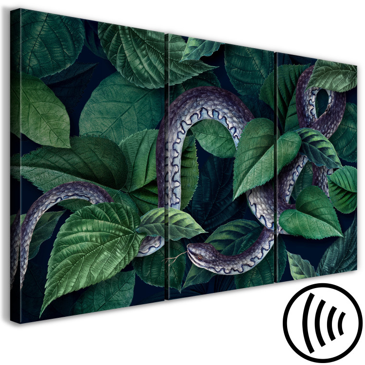 Canvas Print Snake in the Leaves - Wild Fauna and Flora of the Dark Jungle 149842 additionalImage 6