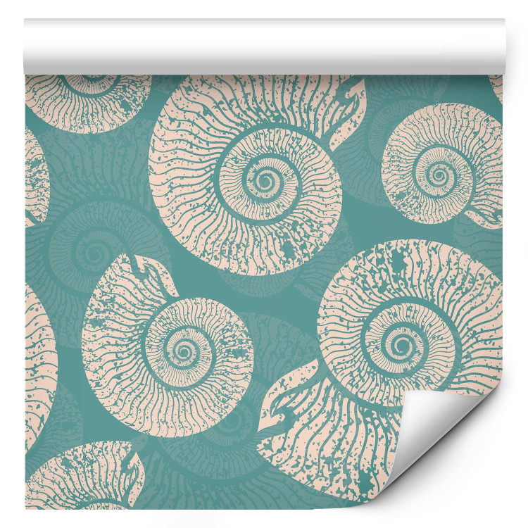 Wallpaper Underwater World - Pattern of Bright Shells on a Turquoise Background 150042 additionalImage 6