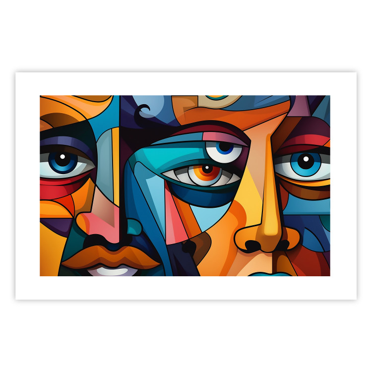 Poster Cubist Faces - A Geometric Composition in the Style of Picasso 151142 additionalImage 10