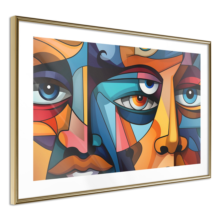 Poster Cubist Faces - A Geometric Composition in the Style of Picasso 151142 additionalImage 11