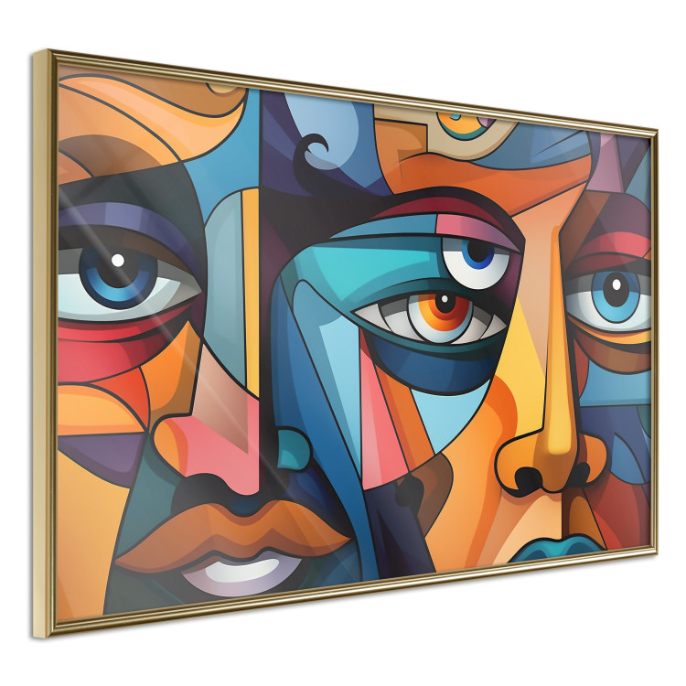 Poster Cubist Faces - A Geometric Composition in the Style of Picasso 151142 additionalImage 12