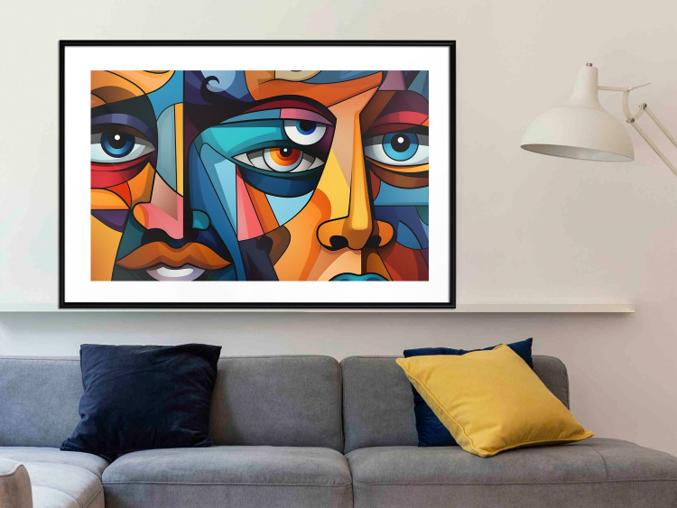 Poster Cubist Faces - A Geometric Composition in the Style of Picasso 151142 additionalImage 8