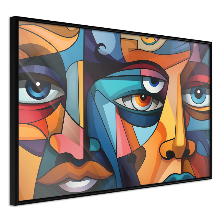 Poster Cubist Faces - A Geometric Composition in the Style of Picasso 151142 additionalImage 20
