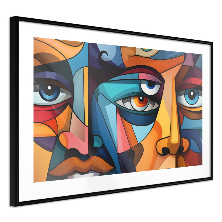 Poster Cubist Faces - A Geometric Composition in the Style of Picasso 151142 additionalImage 13