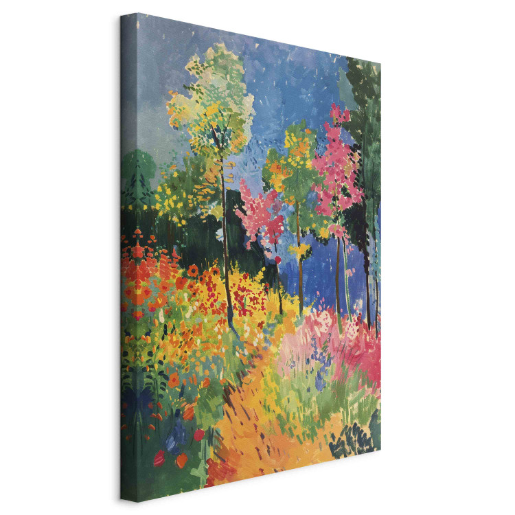 Canvas Print Colorful Forest - A Simple Painterly Landscape in Intense Shades 159942 additionalImage 2