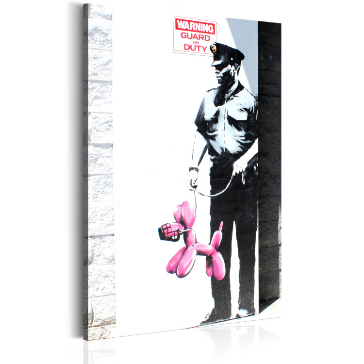Canvas Art Print Police Guard Pink Balloon Dog by Banksy 67942 additionalImage 2