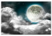 Canvas Print Silver Globe (1-piece) - Thick Clouds and Moonlit Sky 106752