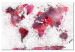 Canvas Print World Map: Red Watercolors (1 Part) Wide 107552