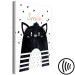 Canvas Black and white creature - abstract graphics with a smiling kitten 114252 additionalThumb 6