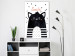 Canvas Black and white creature - abstract graphics with a smiling kitten 114252 additionalThumb 3