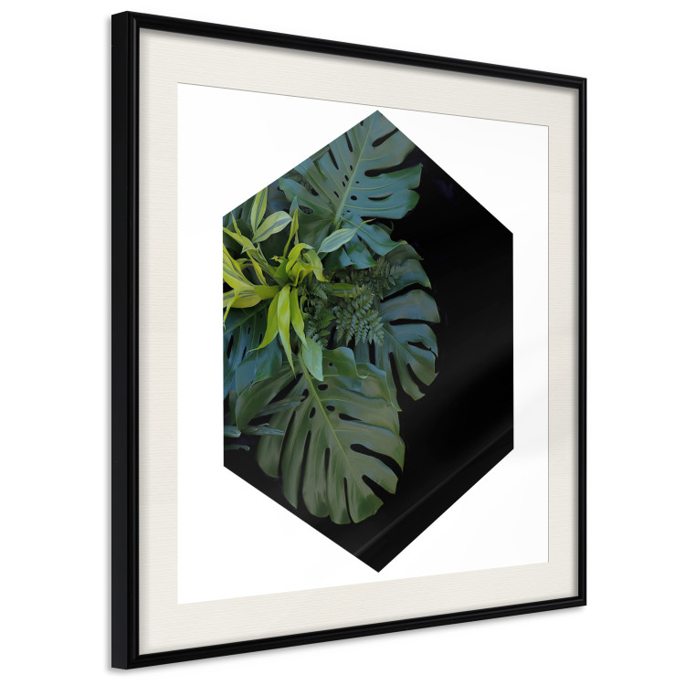 Wall Poster Plant hexagon (square) - geometric abstraction with leaves 114352 additionalImage 3