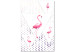 Canvas Art Print Proud Flamingos (1-part) - Birds in Geometric World of Triangles 115252