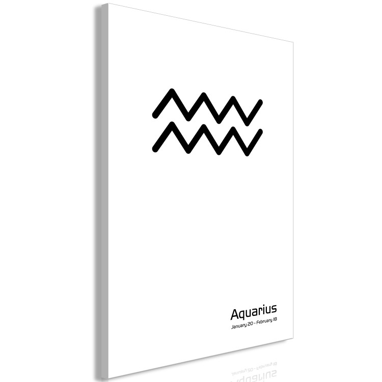 Canvas Art Print Black Aquarius sign - graphic with an inscription on white 117052 additionalImage 2