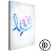 Canvas Love - the inscription love in English in blue colors on gray 118352 additionalThumb 6