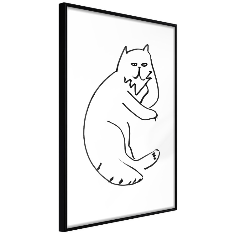 Wall Poster Cat's Relaxation - black and white simple composition with animal line art 119252 additionalImage 13