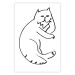 Wall Poster Cat's Relaxation - black and white simple composition with animal line art 119252