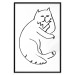 Wall Poster Cat's Relaxation - black and white simple composition with animal line art 119252 additionalThumb 24